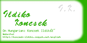 ildiko koncsek business card